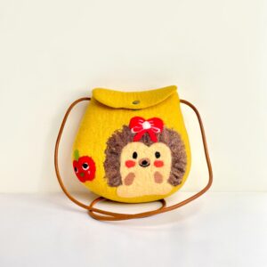 The Shy Hedgehog and the Happy Apple Felt Bag