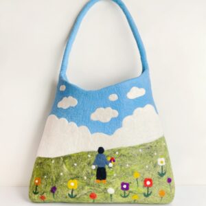 Oil painting oversized shoulder bag